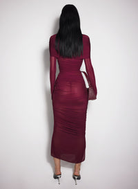 BLACK SHEER RUCHED DRESS