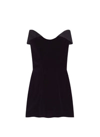 BLACK // black velvet and satin mini dress