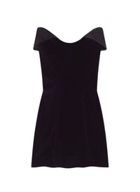 Robe mini en velours et satin - Black