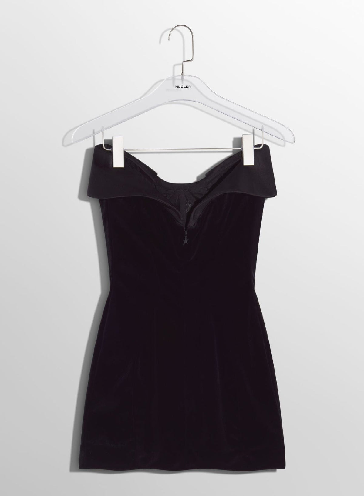 BLACK // black velvet and satin mini dress