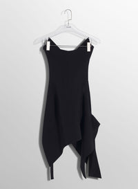 BLACK ASYMMETRIC BUSTIER DRESS