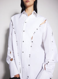 Chemise en popeline boutonnée - Blanc Optique