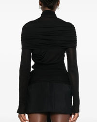 BLACK RUCHED TOP
