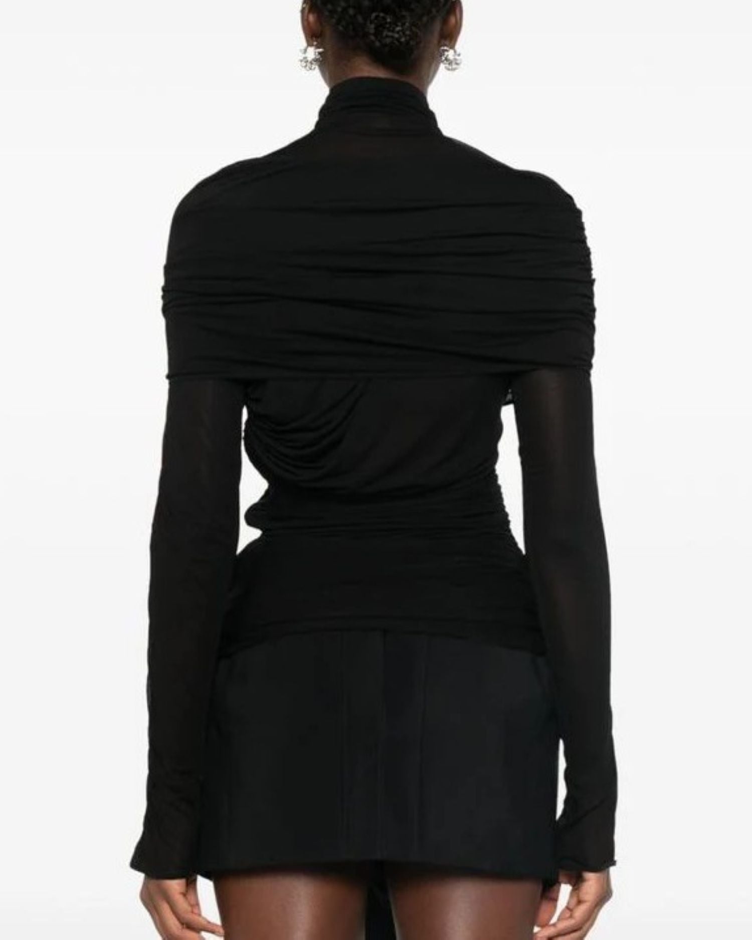 BLACK RUCHED TOP