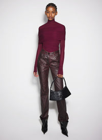 BLACK RUCHED TOP