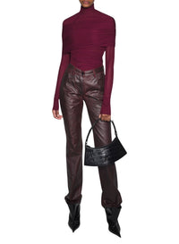BLOOD RED // red ruched top