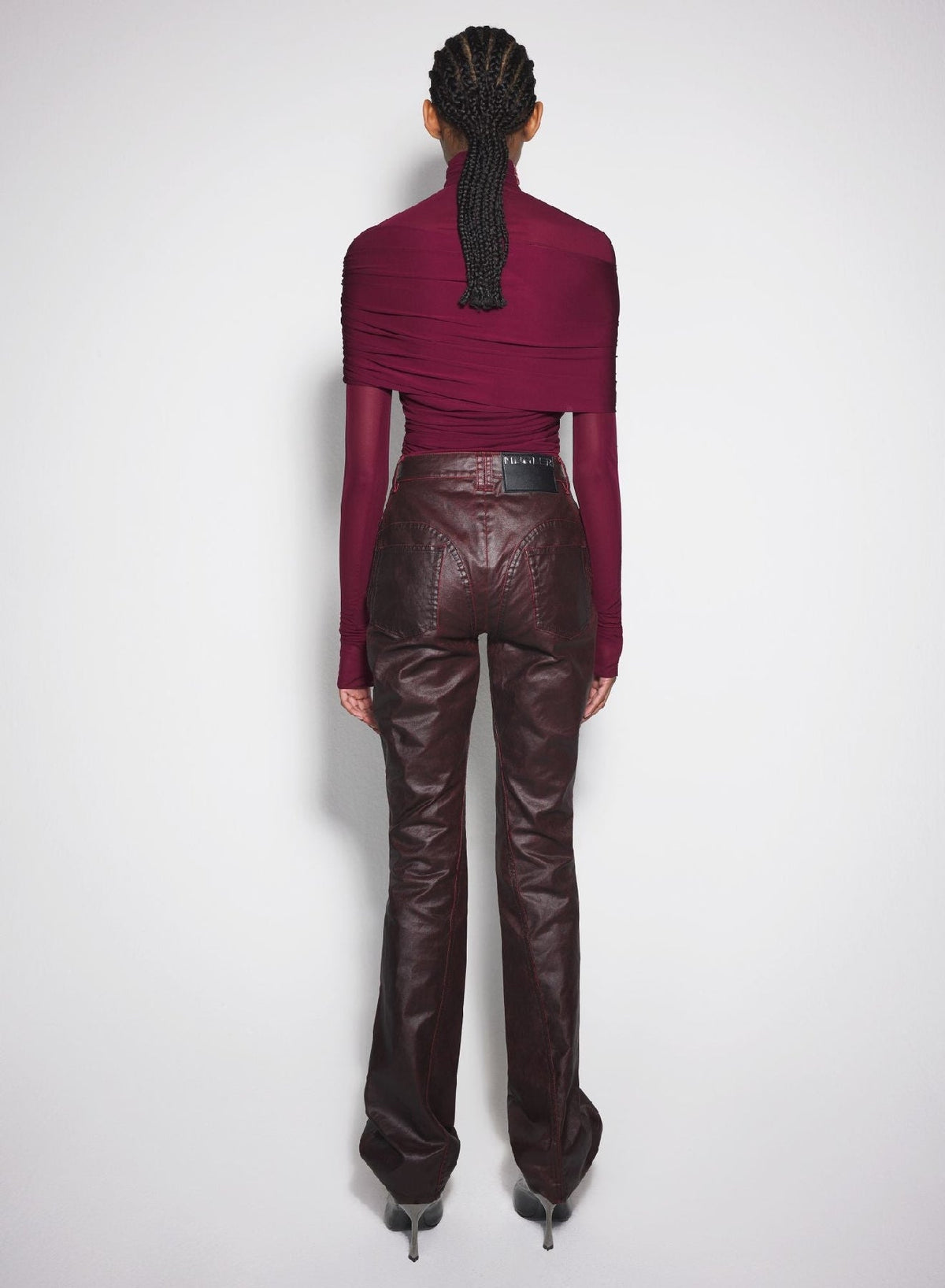 BLOOD RED // red ruched top