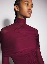 BLACK RUCHED TOP