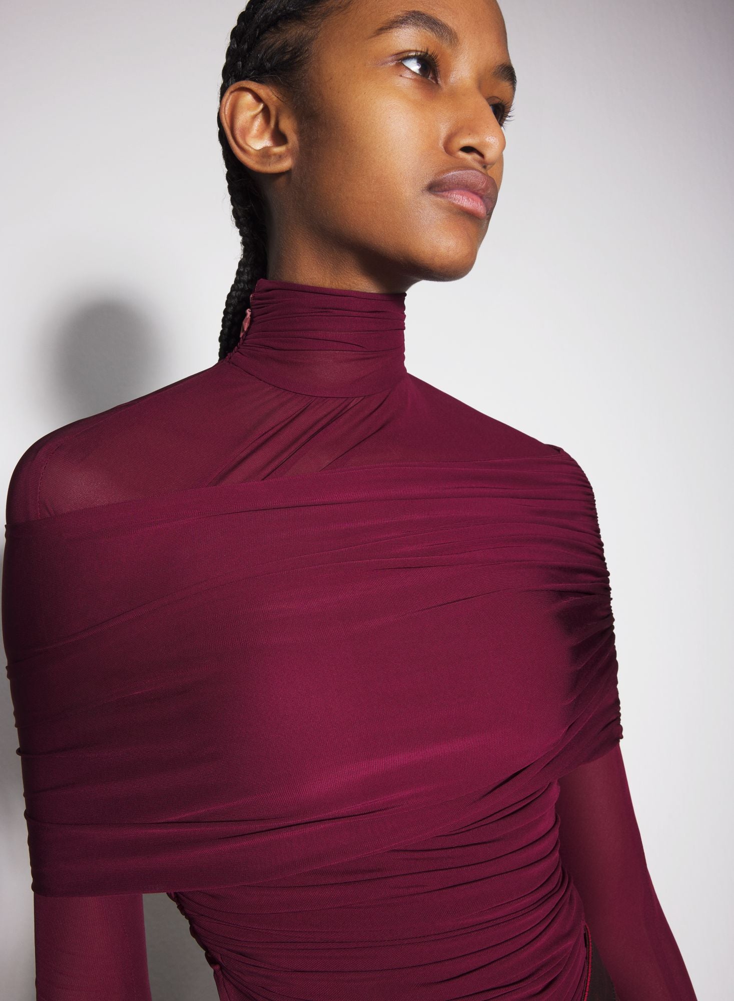 BLACK RUCHED TOP
