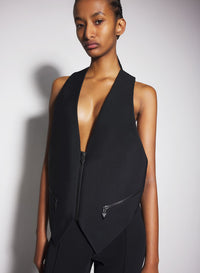 BLACK TAILORED VEST