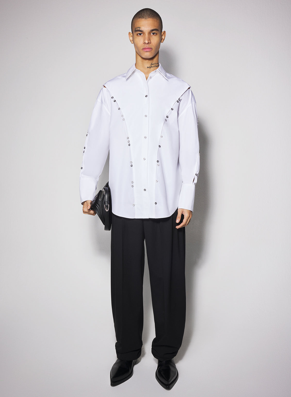 Chemise en popeline boutonnée - Blanc Optique