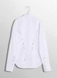 Chemise en popeline boutonnée - Blanc Optique