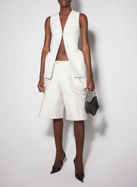 OFF WHITE // white corseted pierced vest