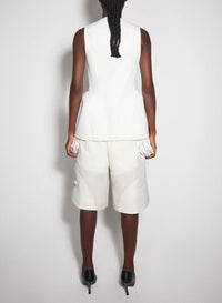OFF WHITE // white corseted pierced vest