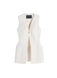 OFF WHITE // white corseted pierced vest