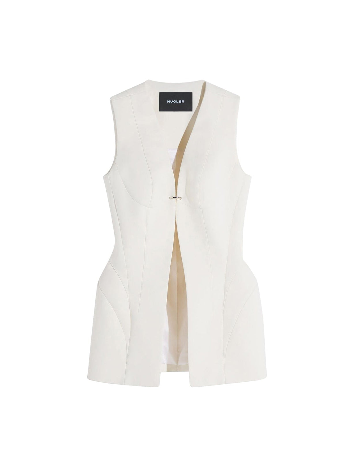 OFF WHITE // white corseted pierced vest