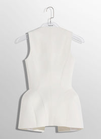WHITE CORSETED PIERCED VEST