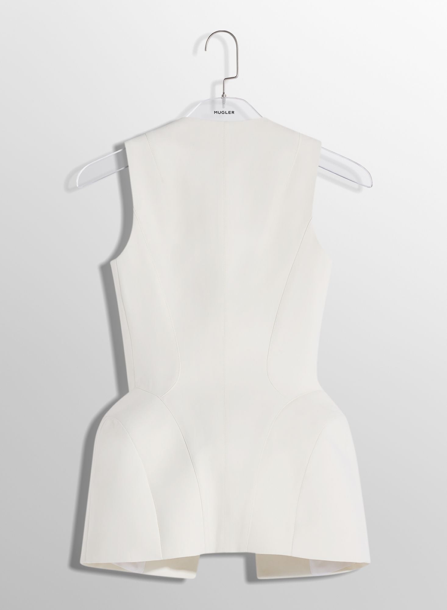 WHITE CORSETED PIERCED VEST