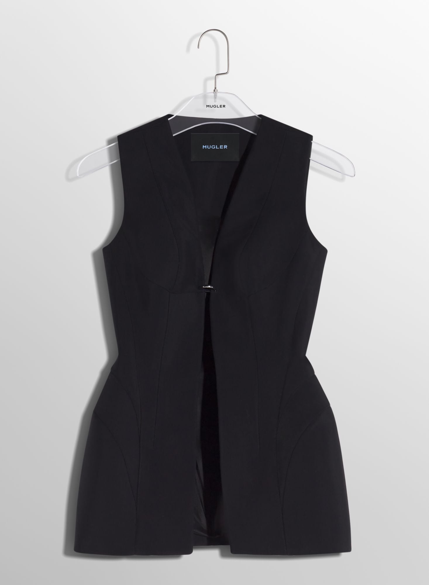 WHITE CORSETED PIERCED VEST