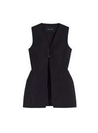 BLACK // black corseted pierced vest