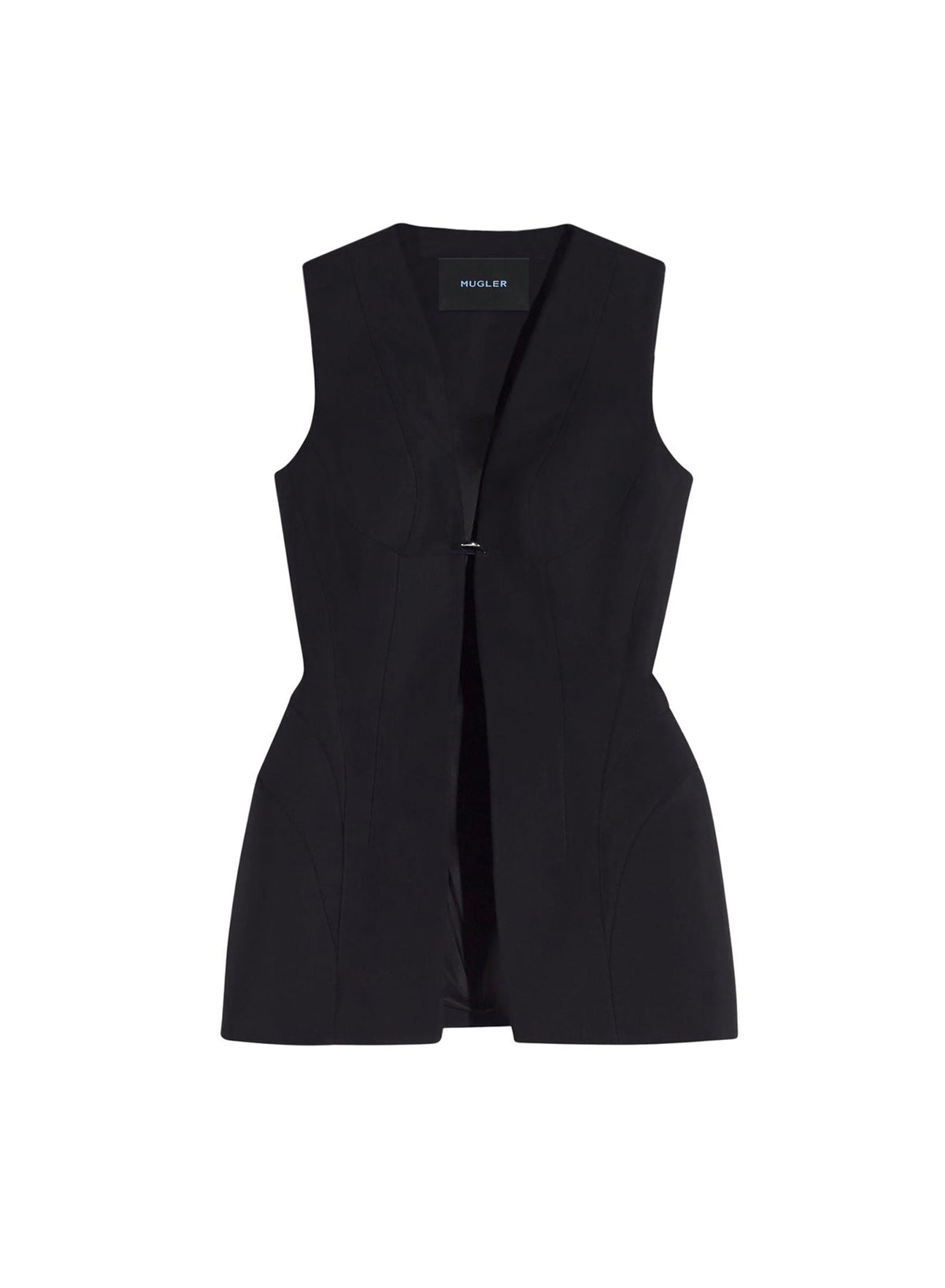 BLACK // black corseted pierced vest