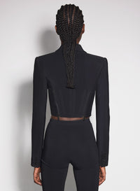 BLACK ZIPPED WOOL JACKET