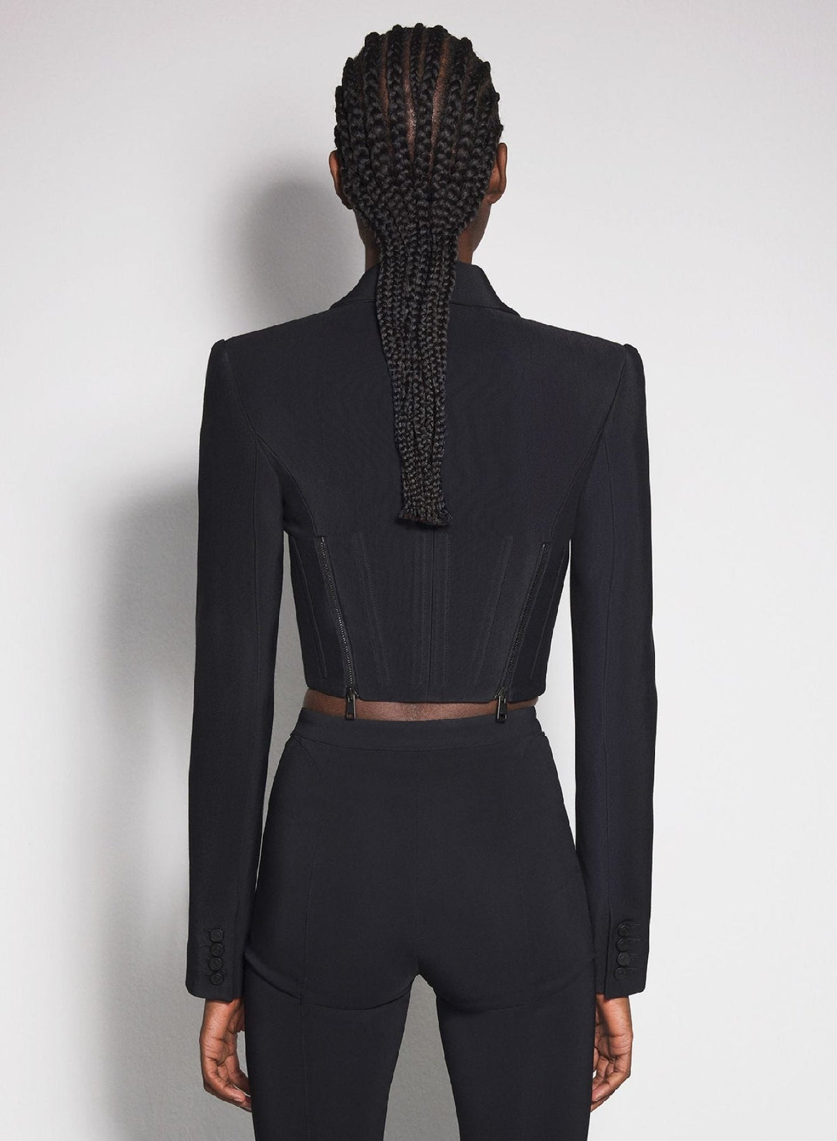 BLACK // black zipped wool jacket