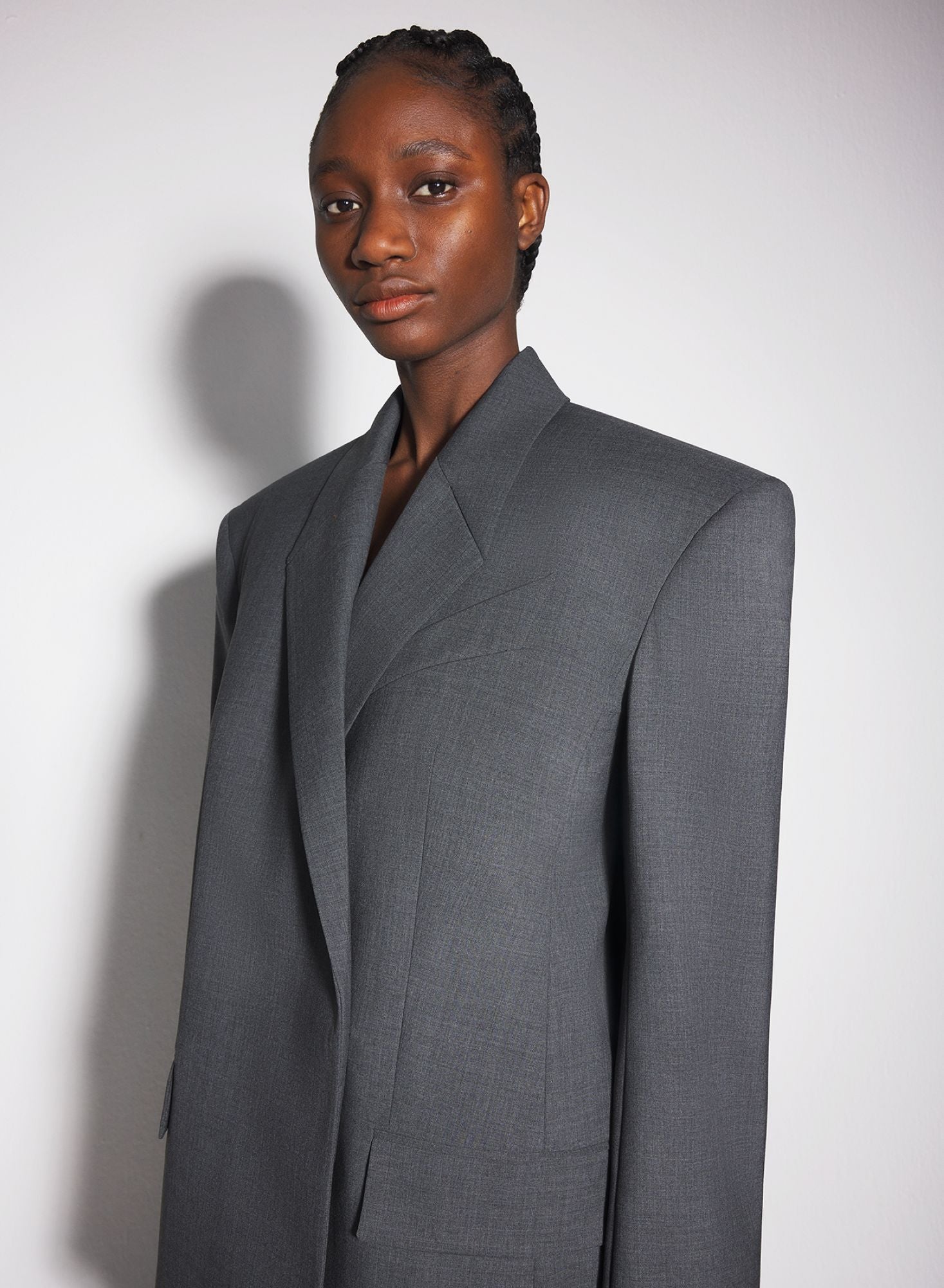GREY OVERSIZED TAILORED JACKET