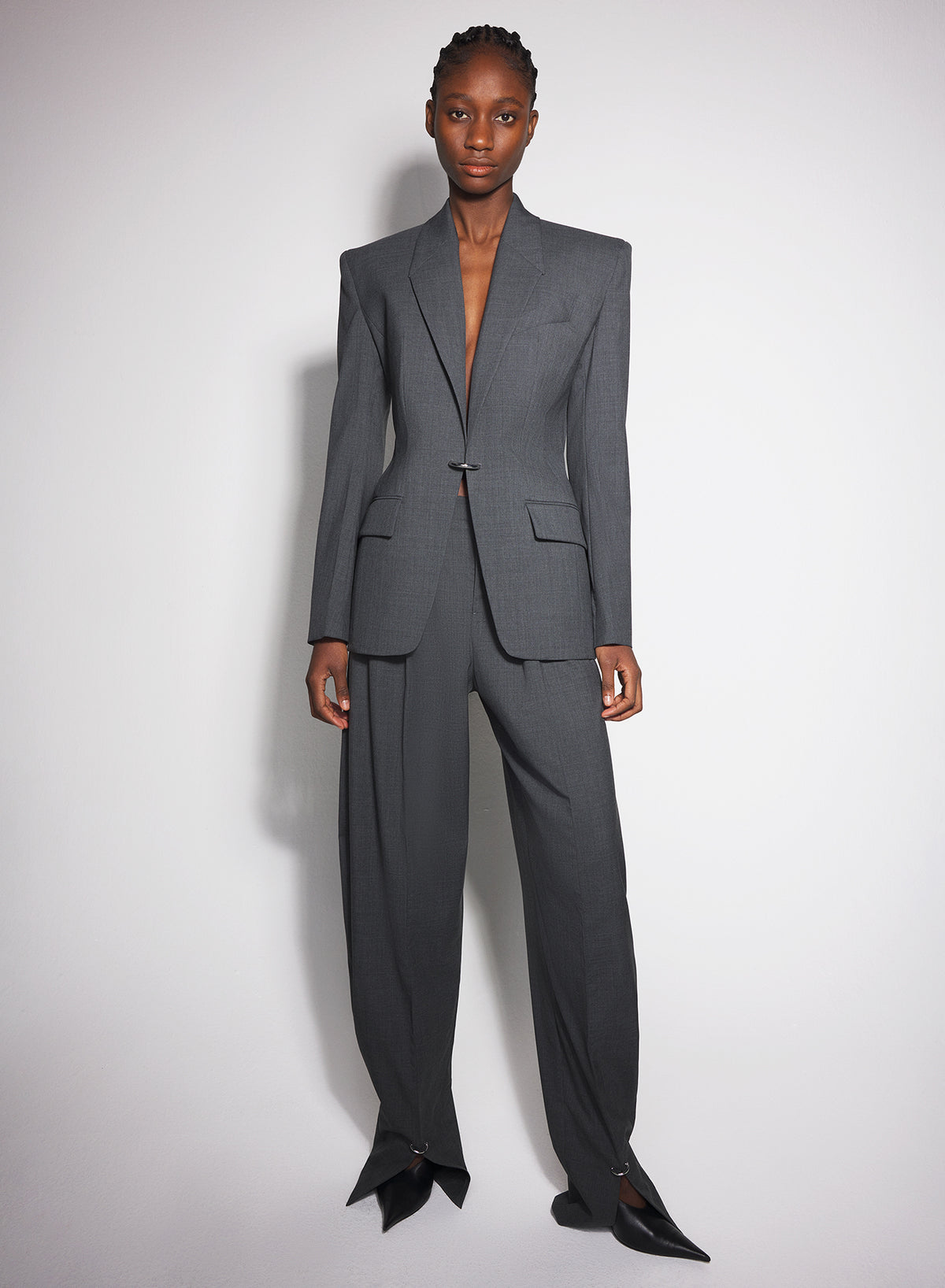 Veste tailored ajourée - Gris