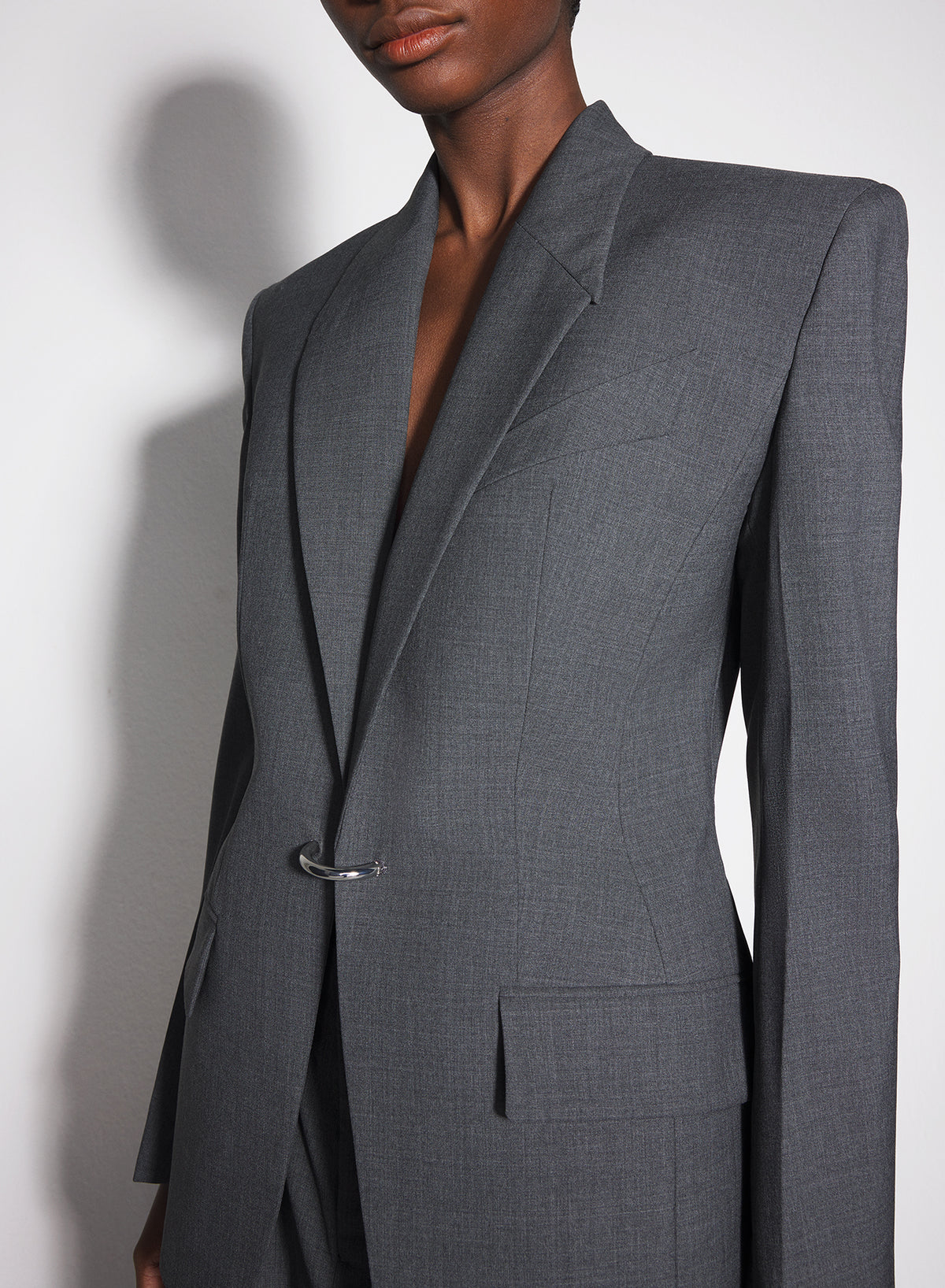 Veste tailored ajourée - Gris