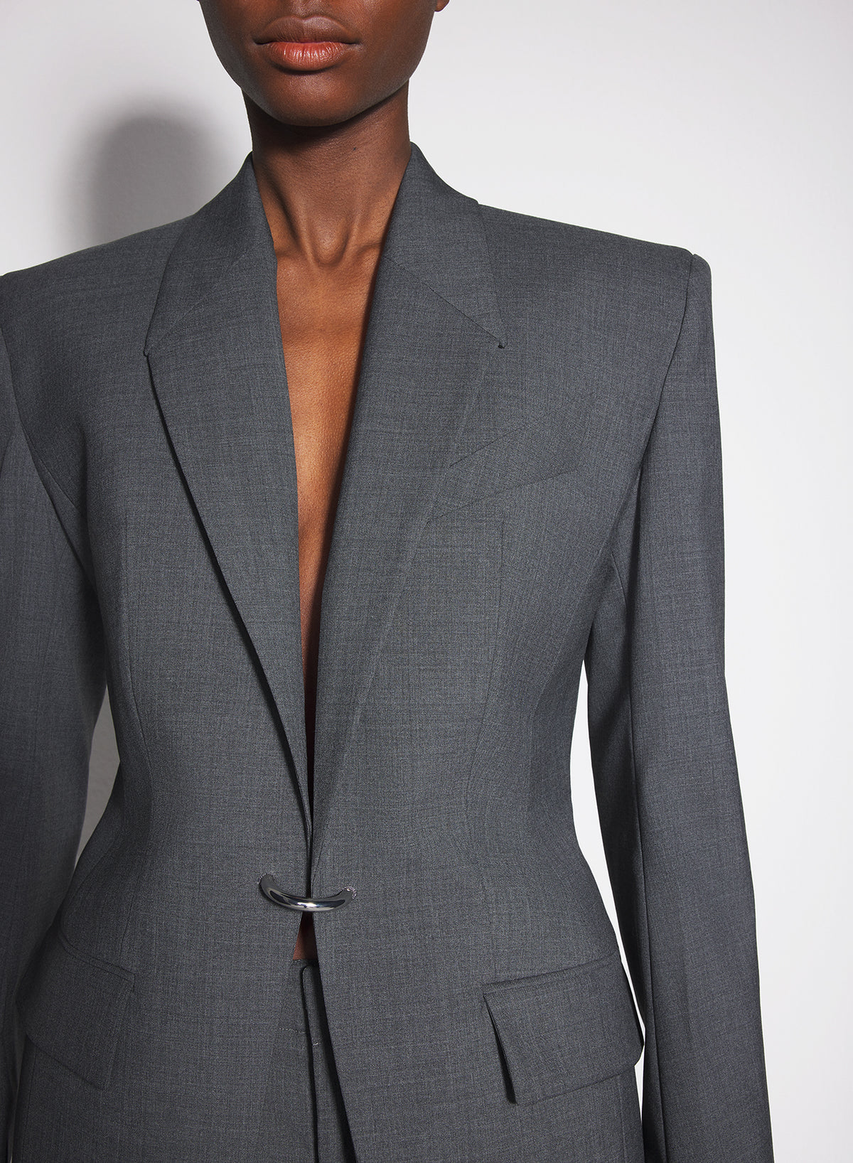 Veste tailored ajourée - Gris