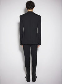 BLACK // black double breasted smoking jacket