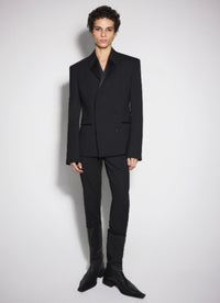 BLACK DOUBLE BREASTED SMOKING JACKET