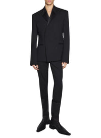 BLACK // black double breasted smoking jacket