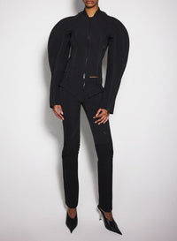 BLACK // black sculptured scuba jacket