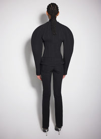 BLACK SCULPTURED SCUBA JACKET