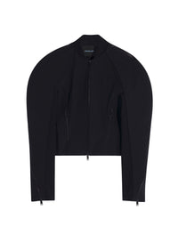 BLACK // black sculptured scuba jacket