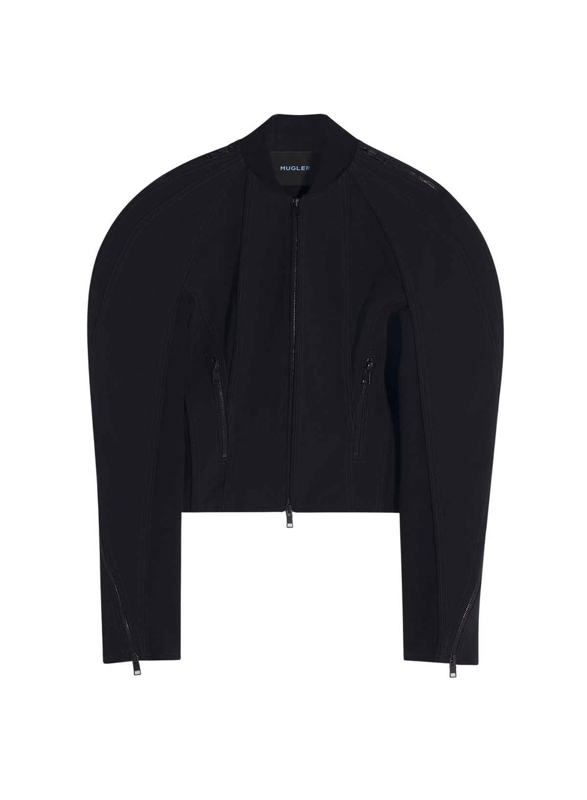 BLACK // black sculptured scuba jacket