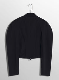 BLACK SCULPTURED SCUBA JACKET