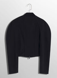 BLACK // black sculptured scuba jacket