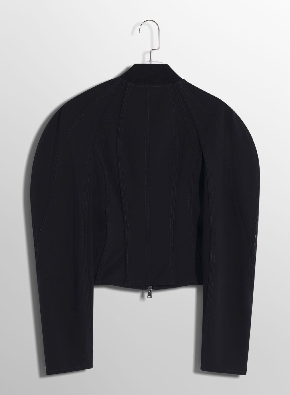 BLACK // black sculptured scuba jacket