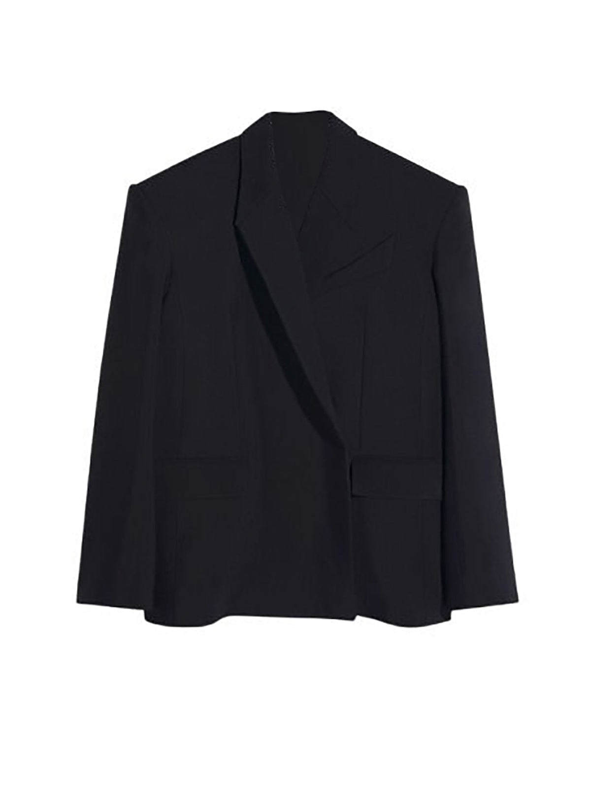 BLACK // black buckled oversized jacket