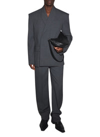 GREY MELANGE // Grey oversized tailored jacket