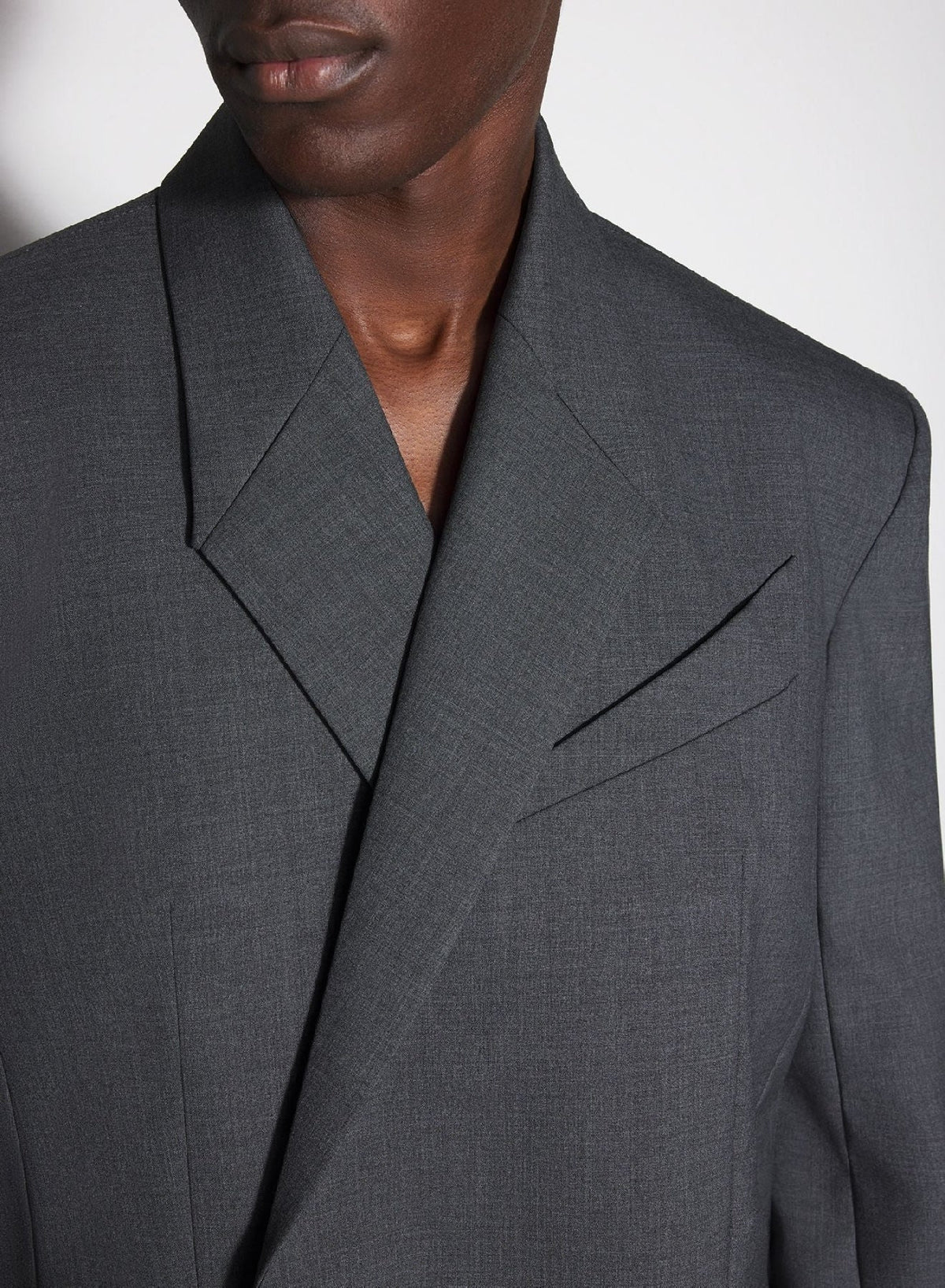 GREY MELANGE // Grey oversized tailored jacket