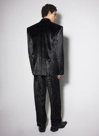 BLACK MOIRÉ VELVET JACKET