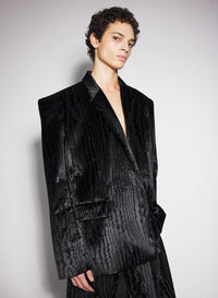 BLACK MOIRÉ VELVET JACKET