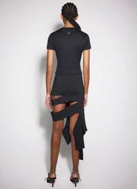 BLACK BANDAGE KNIT SKIRT