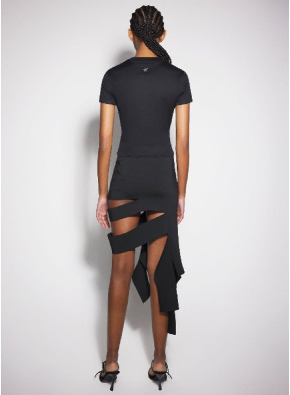 BLACK // black bandage knit skirt