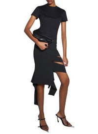 BLACK // black bandage knit skirt
