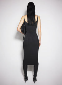 WHITE FITTED KNIT DRESS